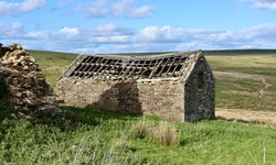 Ruined buildings and derelict structures in the North Pennines, County Durham and Northumberland Border. Mining remnants and ruined farms