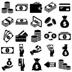 Money and payment icons, logo isolated on white background