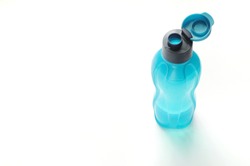 Eco bottle classic blue color. Tool for fitness. 