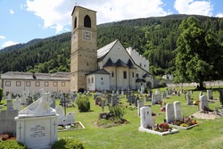 Cemetery at St John's Abbey, Val Müstair, Switzerland