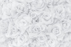 white plastic roses