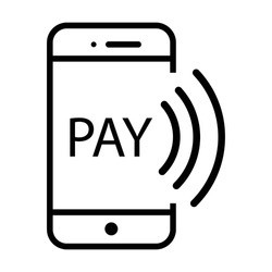 Payment with smartphone icon, online mobile payment