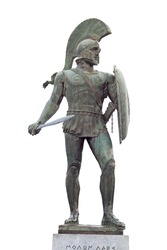 King Leonidas of the 300 soldiers. Statue found at Sparta city in Greece