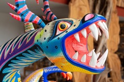 Detail of Dragon Alebrije in Oaxaca, Mexico