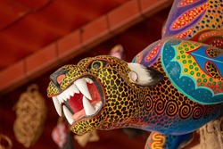 Detail of Jaguar Alebrije in Oaxaca, Mexico