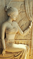 Thai lady stone sculpture