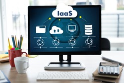 IaaS  Infrastructure as a Service on screen Optimization of business process Internet and networking IaaS