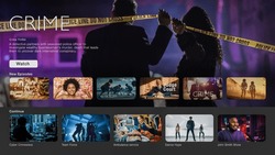 Interface of Streaming Service Website. Online Subscription Offers TV Shows, Realities, and Fiction Films. Screen Replacement for Desktop PC and Laptops With Featured Crime Thriller Television Show.
