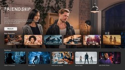 Interface of Streaming Service Website. Online Subscription Offers TV Shows, Realities, Fiction Films. Screen Replacement for Desktop PC and Laptops With Featured Sitcom Comedy Television Show.