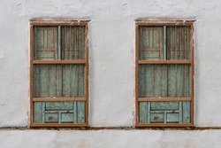 Old windows of a historical building in Jeddah