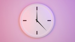 Concept of time Analog clock on pastel simple modern style background for banners, flyers, posters or websites. 3D rendering. Some white clocks. Front view