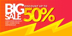 Modern bright vector poster Big sale. Banner for advertising discounts. A template for design of the store