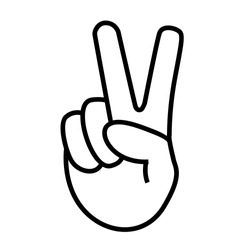 Hand Peace Vector Icon, Hand Symbol Icon