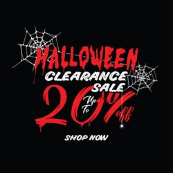 Halloween Clearance Sale Vol.1 20 percent heading design for banner or poster. Sale and Discounts Concept.