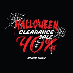 Halloween Clearance Sale Vol.1 40 percent heading design for banner or poster. Sale and Discounts Concept.