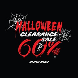 Halloween Clearance Sale Vol.1 60 percent heading design for banner or poster. Sale and Discounts Concept.