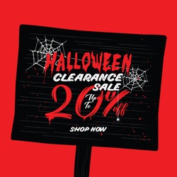 Halloween Clearance Sale. 20 percent heading design for banner or poster. Sale and Discounts Concept.