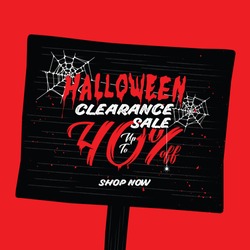 Halloween Clearance Sale Vol.2 40 percent heading design for banner or poster. Sale and Discounts Concept.