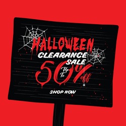 Halloween Clearance Sale Vol.2 50 percent heading design for banner or poster. Sale and Discounts Concept.
