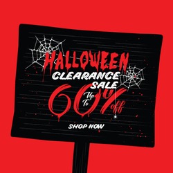 Halloween Clearance Sale Vol.2 60 percent heading design for banner or poster. Sale and Discounts Concept.