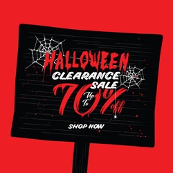 Halloween Clearance Sale Vol.2 70 percent heading design for banner or poster. Sale and Discounts Concept.
