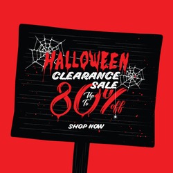 Halloween Clearance Sale Vol.2 80 percent heading design for banner or poster. Sale and Discounts Concept.