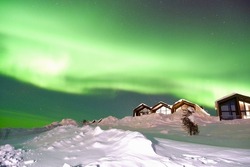 Multicolored Northern Lights (Aurora borealis) in Saariselka, Lapland, Finland