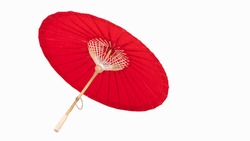 The red umbrella is placed on the background, causing the background to be white.