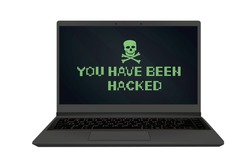 You have been hacked text on laptop. vector