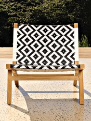 An ornate ethnic Africa pattern woven into a stylish, fashionable chair.