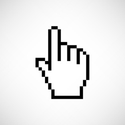 pixel hand  - vector icon