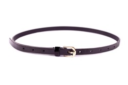 Black women's belt, strap isolated on white background
