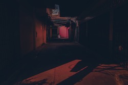 Deserted alleyway in the once busy Chinatown in Bangkok during the community lockdown because of the covid-19 pandemic