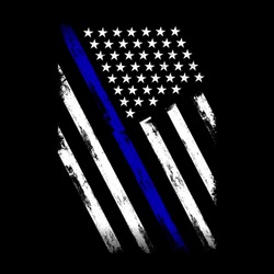 Vector Illustration Police Department Flag, US Flag, Blue Line,