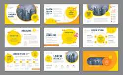 Abstract Presentation Templates, Infographic Yellow elements Template design set for Brochures, flyer, leaflet, Website design, Webpage, Questions and Answers, social networks, speech bubble, talk.
