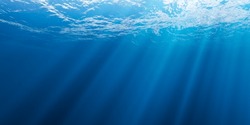 Underwater background. Abstract underwater backgrounds for your design. blue deep see underwater background. Tranquil underwater scene with copy space