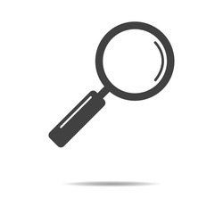 Magnifying glass icon - simple flat design isolated on white background, vector