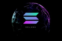 Solana logo coin icon. Isolated solana cryptocurrency token vector icon. Sol blockchain crypto bank