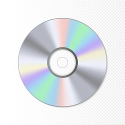 DVD or CD disc. Blue-ray technology vector illustration. Music sound data.