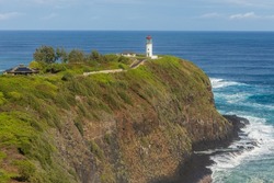 Kilauea Lighthouse on the coast of Kauai, Hawaii