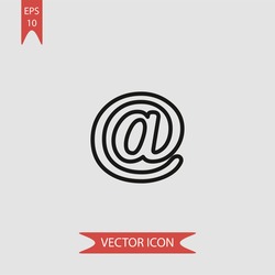 Internet mail arroba sign vector icon, illustration symbol
