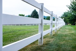 Typical American horse fence in a rural area.