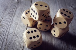 Rolling the dice concept for business risk, chance, good luck or gambling