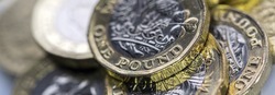 Selective Focus of the New UK One Pound Coin 