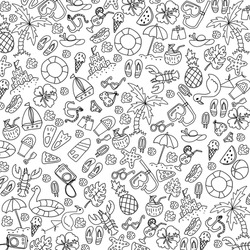 Summer black and white background, texture, drawing, wallpaper, doodle