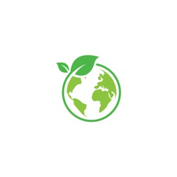 Green world logo or icon design template