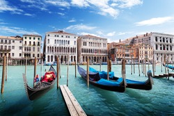 gondolas in Venice, Italy.