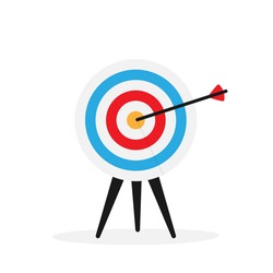 Target with arrow over white vector