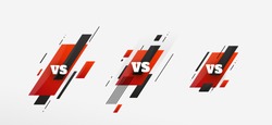 Versus screen. Vs battle headline, conflict duel between Red and Blue teams. Confrontation fight competition. Boxing martial arts mma football basketball soccer fighter match vector background