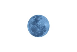 The Blue moon on white background.